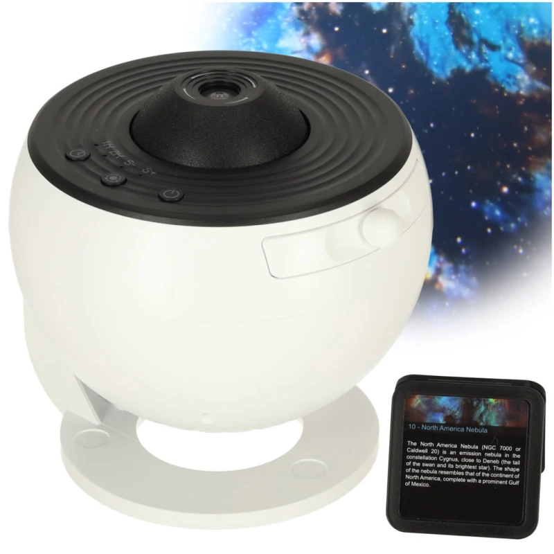 Projektor gwiazd КІК LED USB 12 dysków 360° timer planetarium