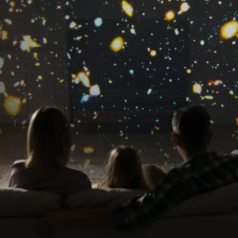 Projektor gwiazd КІК LED USB 12 dysków 360° timer planetarium