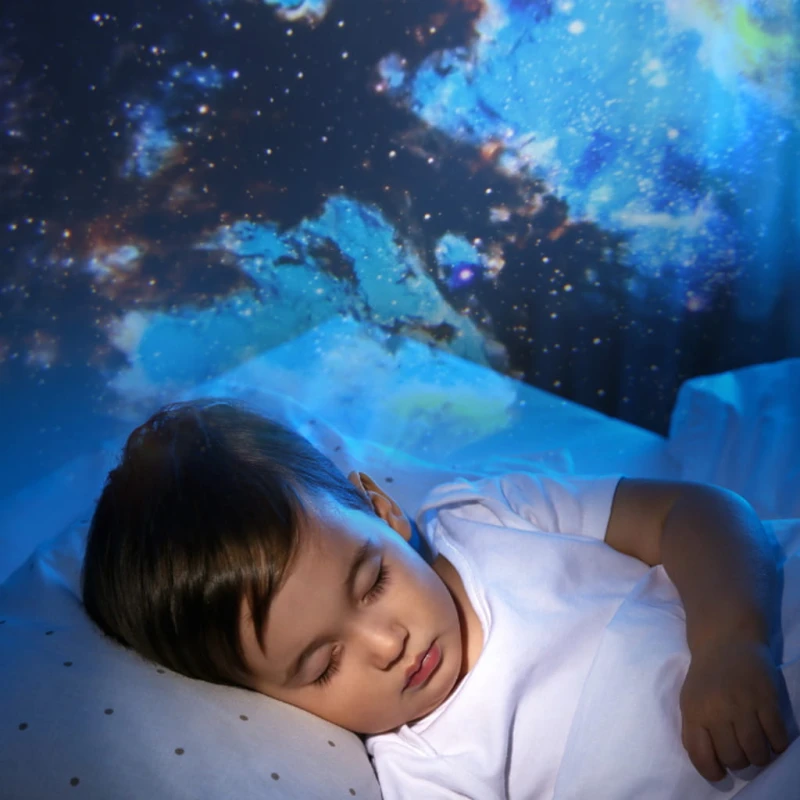 Projektor gwiazd КІК LED USB 12 dysków 360° timer planetarium