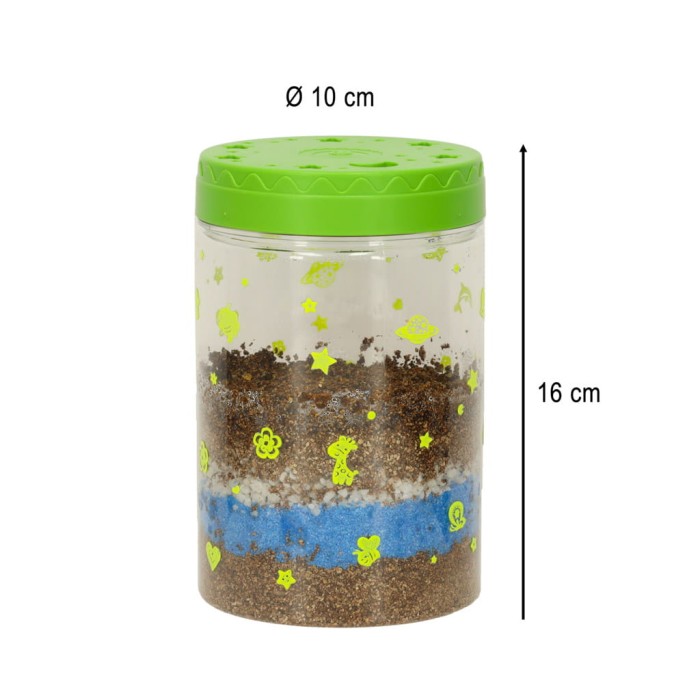 Hodowla dinozaurów terrarium LED 10x10x16 cm КІК SP – edukacyjny