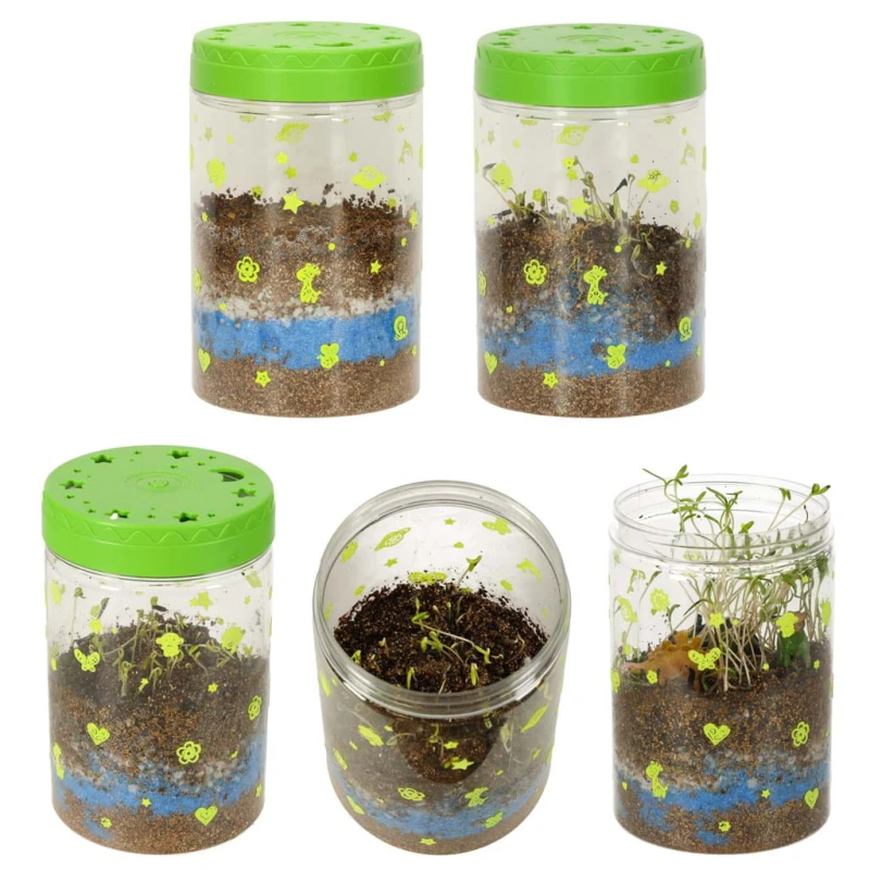 Hodowla dinozaurów terrarium LED 10x10x16 cm КІК SP – edukacyjny