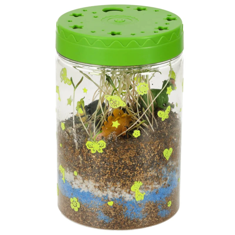 Hodowla dinozaurów terrarium LED 10x10x16 cm КІК SP – edukacyjny