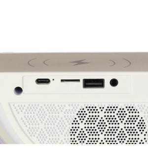 Lampka LED Gamingowa RGB głośnik ładowarka indukcyjna radio budzik zegar