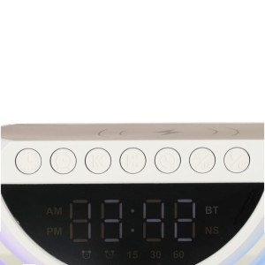 Lampka LED Gamingowa RGB głośnik ładowarka indukcyjna radio budzik zegar