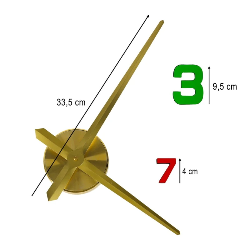 Zegar ścienny naklejany КІК DIY 80-90 cm złoty kolorowy 12 cyfr