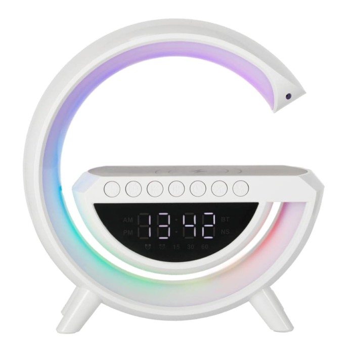Lampka LED RGB КІК z głośnikiem Bluetooth, ładowarką i radiem