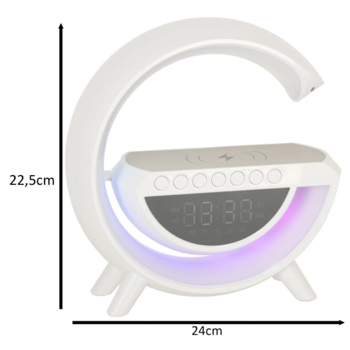 Lampka LED RGB КІК z głośnikiem Bluetooth, ładowarką i radiem