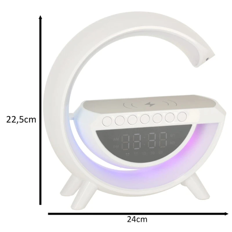 Lampka LED RGB КІК z głośnikiem Bluetooth, ładowarką i radiem