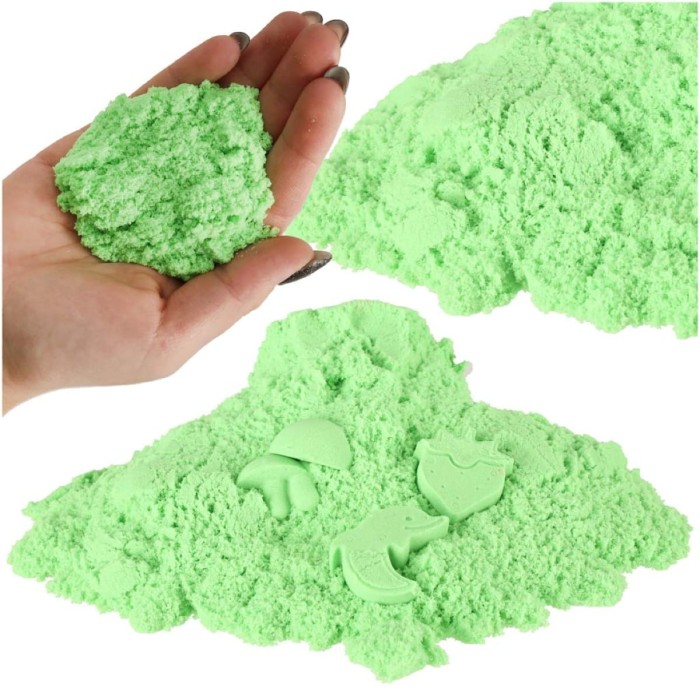Piasek sensoryczny КІК 1kg zielony w woreczku dla dzieci