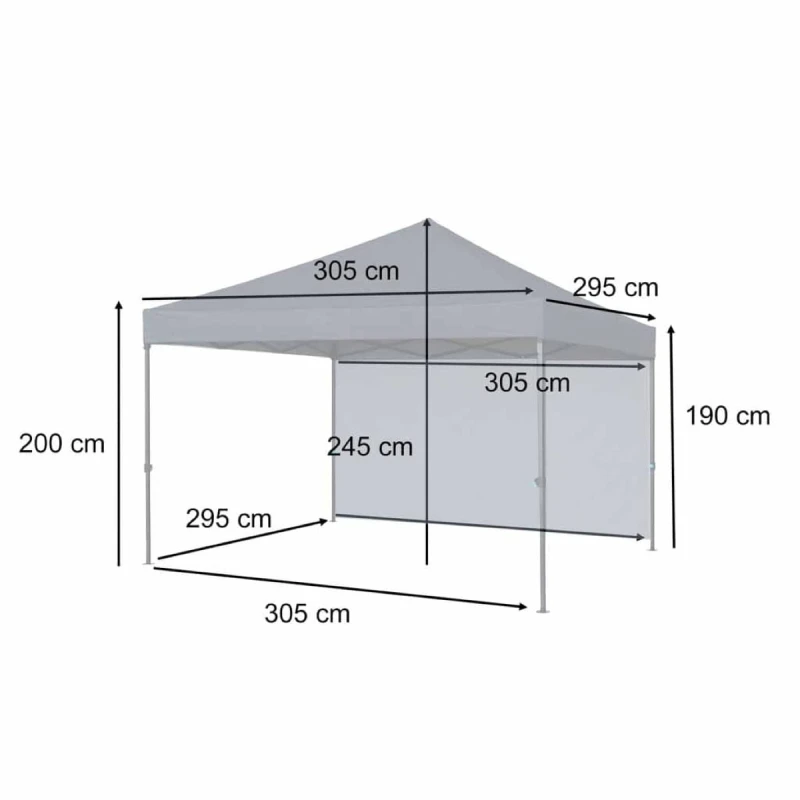 Pawilon ogrodowy LUARO 3x3 m, ekspresowy, 3 ścianki, КІК