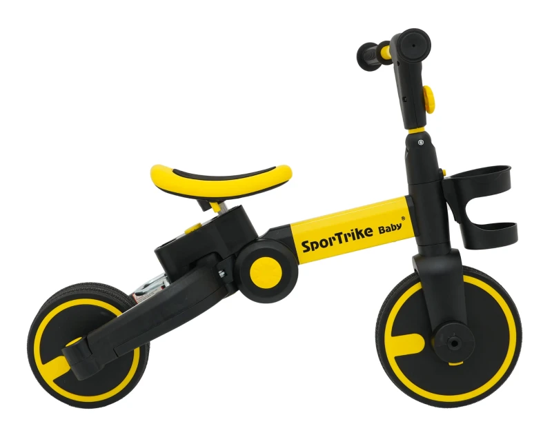 Rowerek trójkołowy Ramiż Happy Bike 3w1 Sportrike żółty z pchaczem