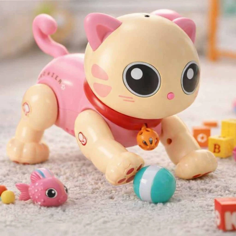 Interaktywny kot robot RC sterowany pilotem - skacze i tańczy, różowy