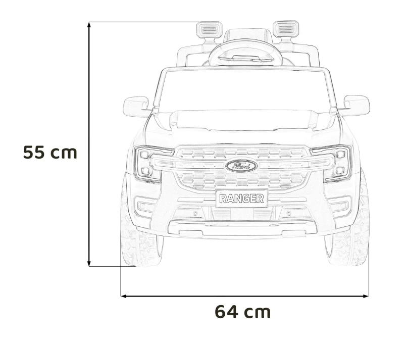 Pojazd elektryczny Ford Ranger LIFT Ramiż - pilot 2.4GHz, czerwony