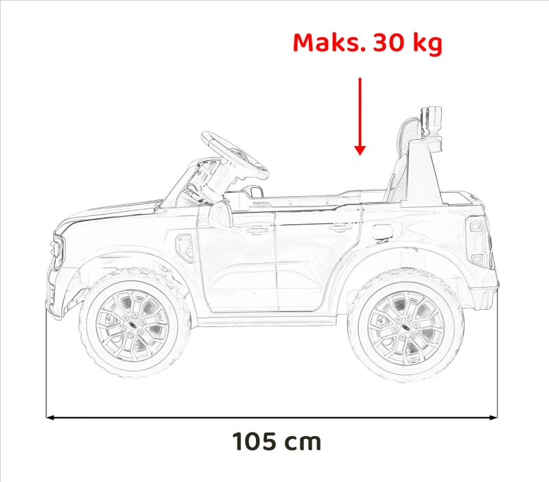 Pojazd Ford Ranger LIFT, Żółty Pickup