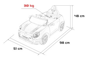 Pojazd elektryczny Mini Cooper na akumulator - czarny, pilot 2,4 GHz
