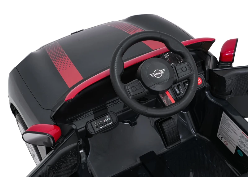 Pojazd elektryczny Mini Cooper na akumulator - czarny, pilot 2,4 GHz