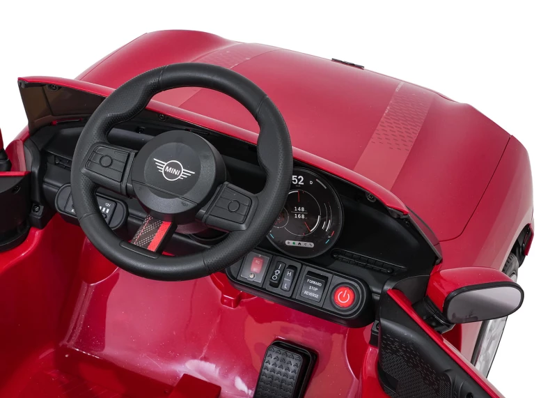 Pojazd elektryczny Mini Cooper czerwony z pilotem - akumulator 12V