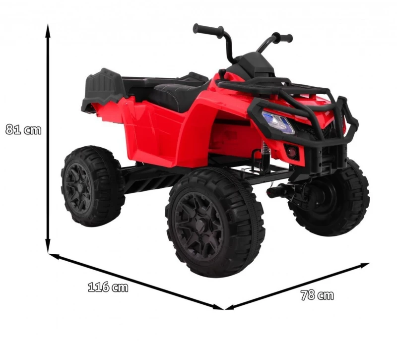Quad Ramiż XL ATV 4x4 na akumulator z pilotem 2,4 GHz – czerwony