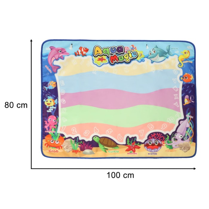 Mata wodna XXL 100x80 cm z pieczątkami i szablonami