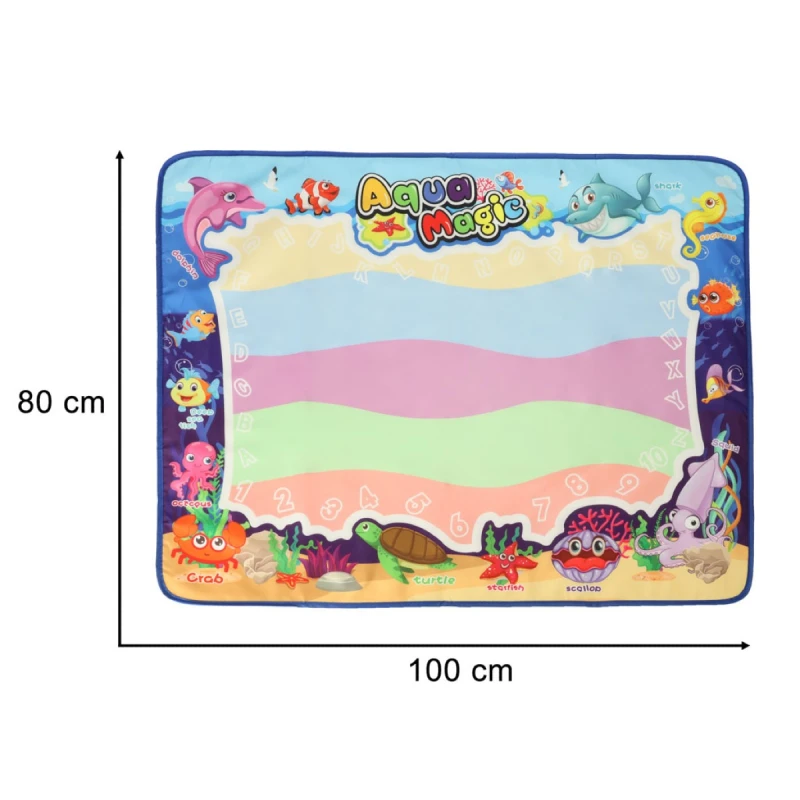Mata wodna XXL 100x80 cm z pieczątkami i szablonami