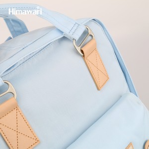 Plecak szkolny Himawari 17L beżowo-granatowy - mieści laptop 14
