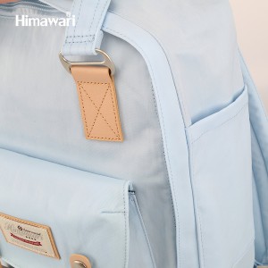 Plecak szkolny Himawari 17L beżowo-granatowy - mieści laptop 14