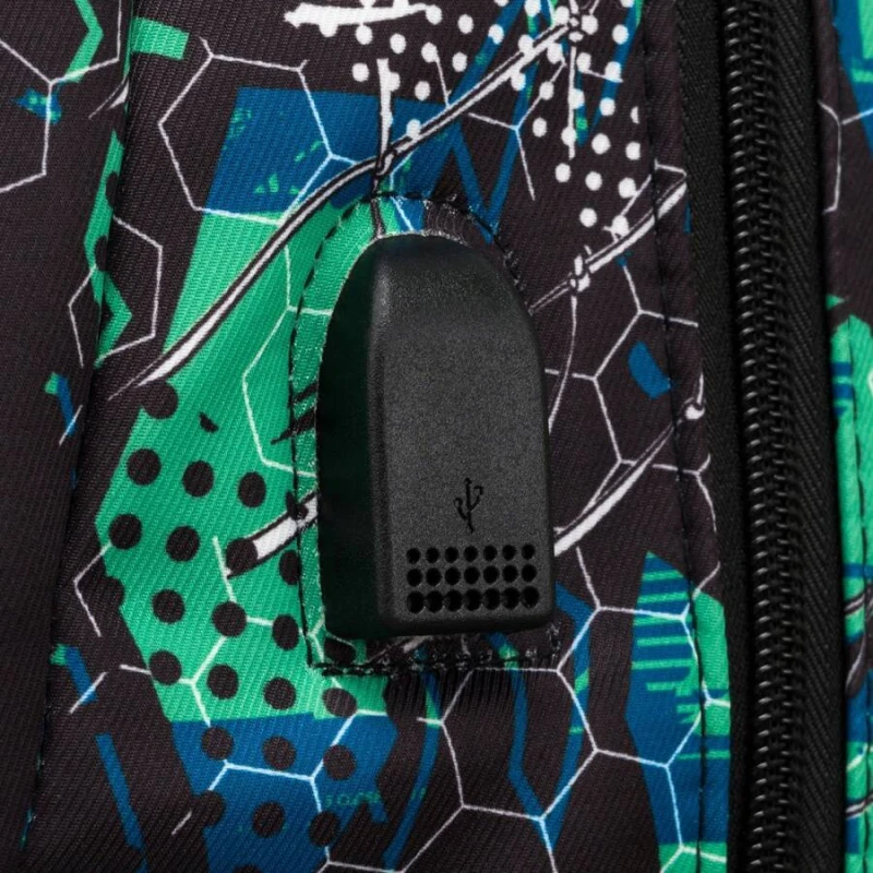 Plecak szkolny Peterson z portem USB i kieszenia na laptopa, 25 l