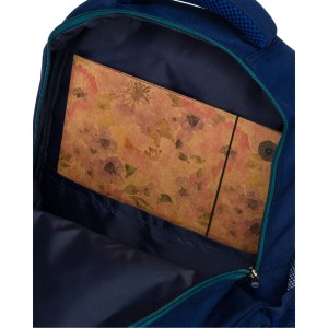 Plecak szkolny Peterson granatowo-zielony 42cm - laptop, 2 komory