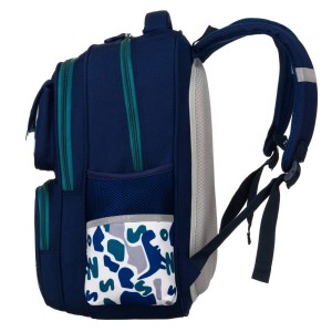 Plecak szkolny Peterson granatowo-zielony 42cm - laptop, 2 komory