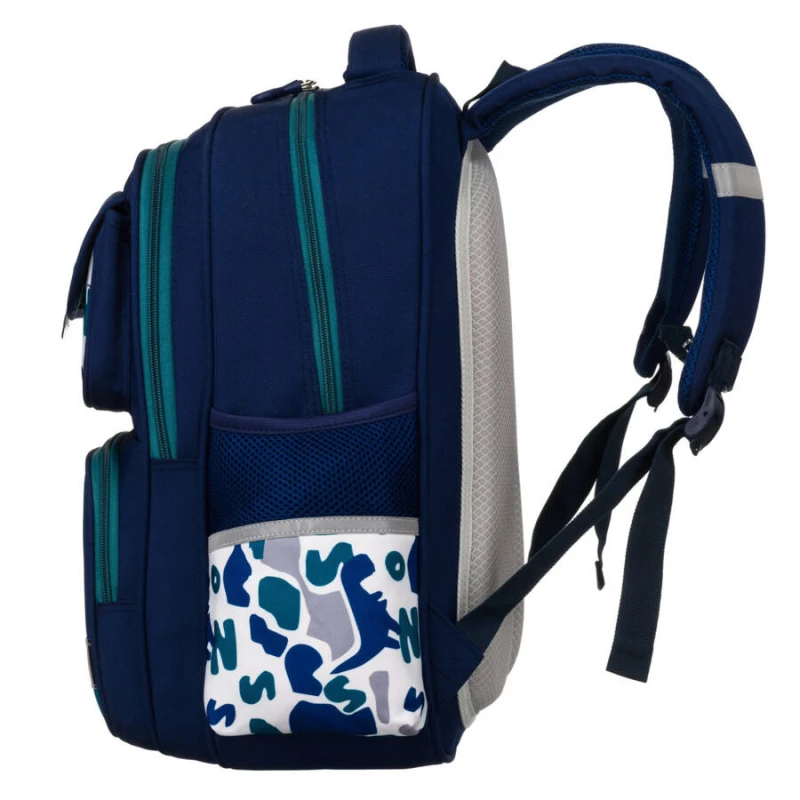 Plecak szkolny Peterson granatowo-zielony 42cm - laptop, 2 komory