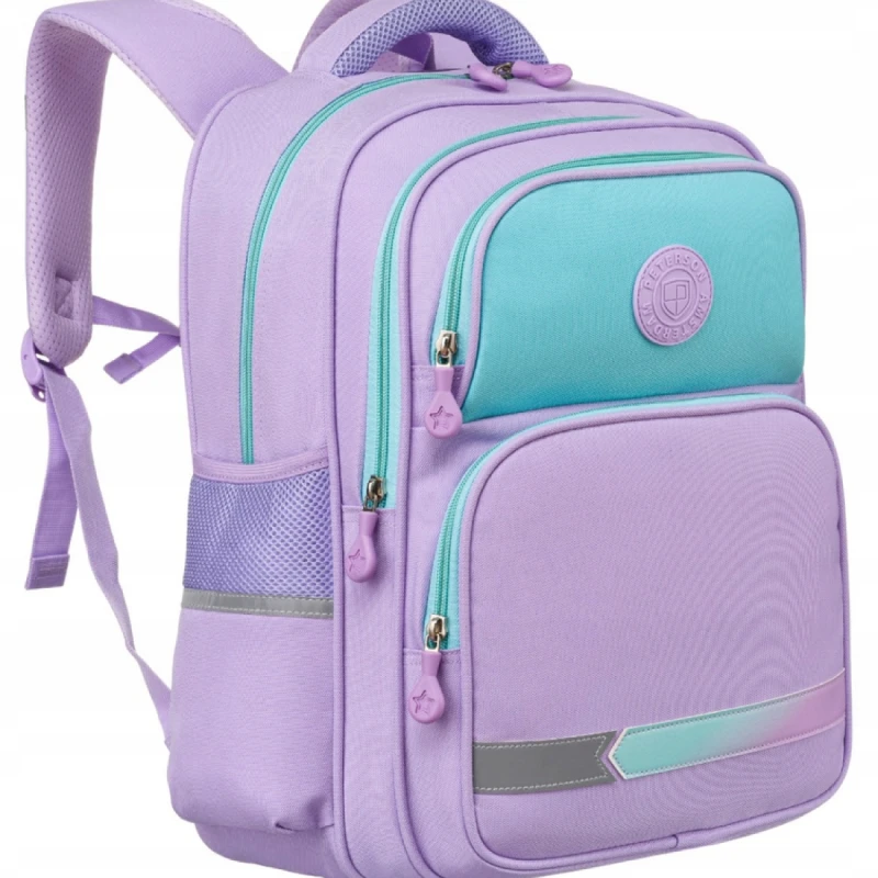 Plecak szkolny Peterson fioletowy 42cm - regulowane szelki, 2 komory