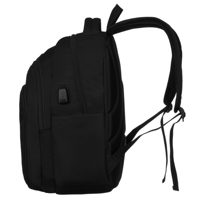 Plecak szkolny czarny Peterson z portem USB – pojemność 25 l