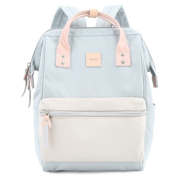 Plecak szkolny Himawari pastelowy błękit - 19L, kieszeń na laptop