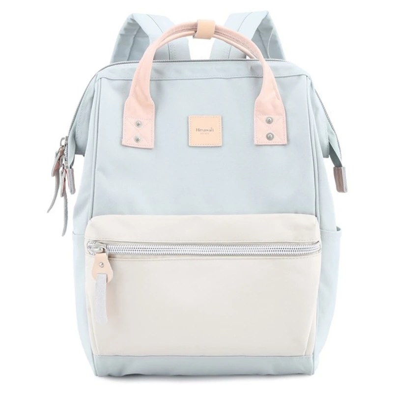 Plecak szkolny Himawari pastelowy błękit - 19L, kieszeń na laptop