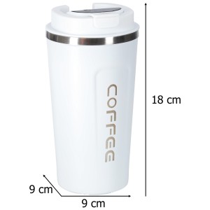 Kubek podróżny LED 500ml biały KIK - wskaźnik temperatury