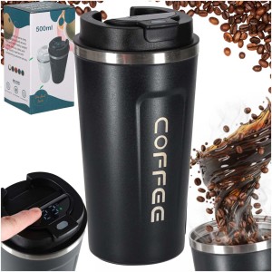Smart kubek podróżny z wyświetlaczem LED 500ml - czarny