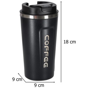 Smart kubek podróżny z wyświetlaczem LED 500ml - czarny