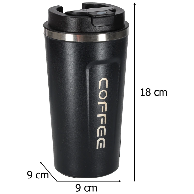 Smart kubek podróżny z wyświetlaczem LED 500ml - czarny