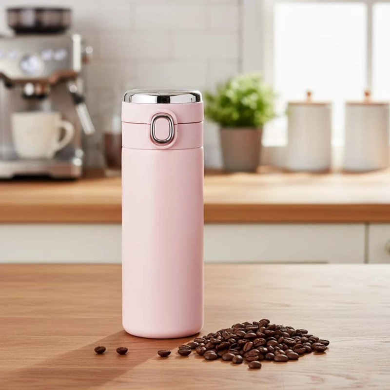 Kubek termiczny z wyświetlaczem LED 350 ml róż