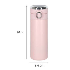 Kubek termiczny z wyświetlaczem LED 350 ml róż