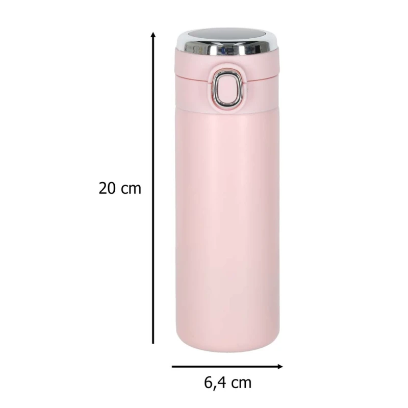 Kubek termiczny z wyświetlaczem LED 350 ml róż