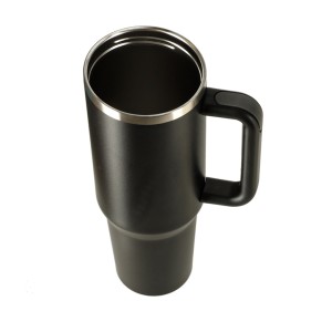 Kubek termiczny 1200ml ze słomką i uchwytem czarny KIK