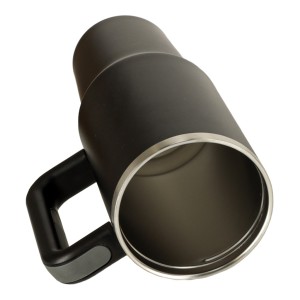 Kubek termiczny 1200ml ze słomką i uchwytem czarny KIK
