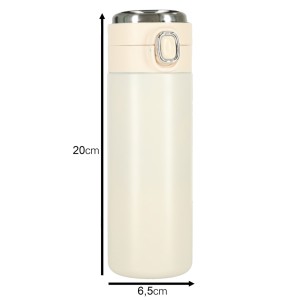 Kubek termiczny z ustnikiem i LED 350ml beżowy KIK