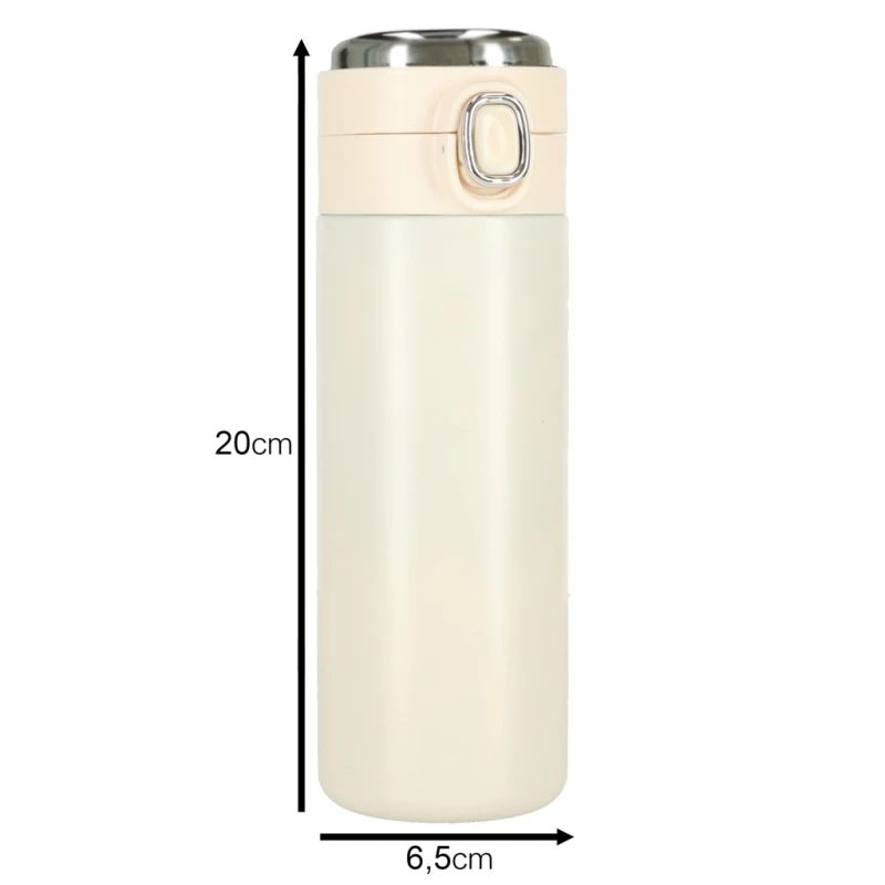 Kubek termiczny z ustnikiem i LED 350ml beżowy KIK