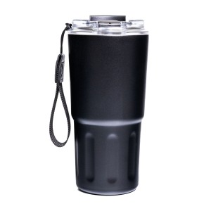 Kubek termiczny Peterson 600 ml czarny – stal nierdzewna, 3 tryby