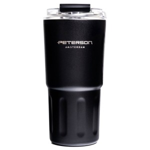 Kubek termiczny Peterson 600 ml czarny – stal nierdzewna, 3 tryby