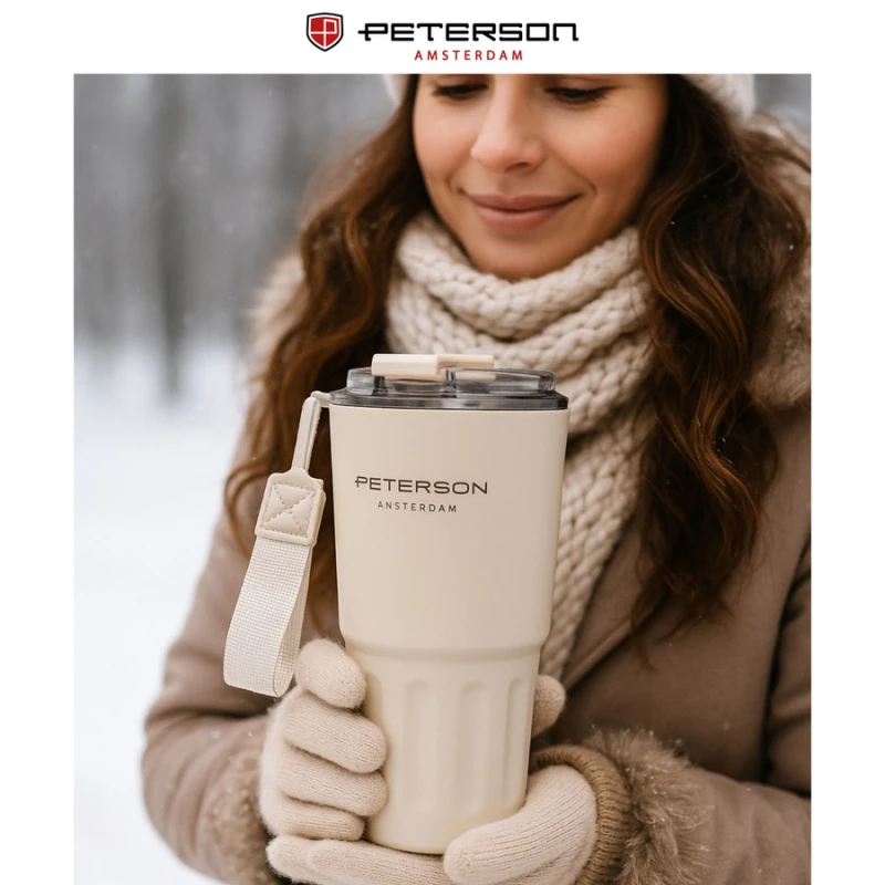 Kubek termiczny Peterson 600 ml beżowy - stal nierdzewna