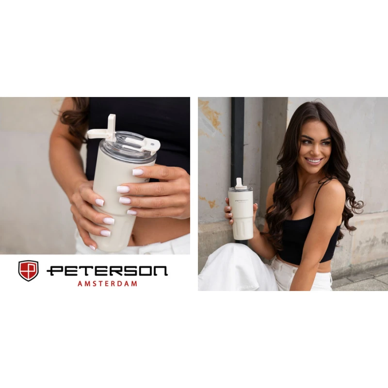 Kubek termiczny Peterson 600 ml beżowy - stal nierdzewna