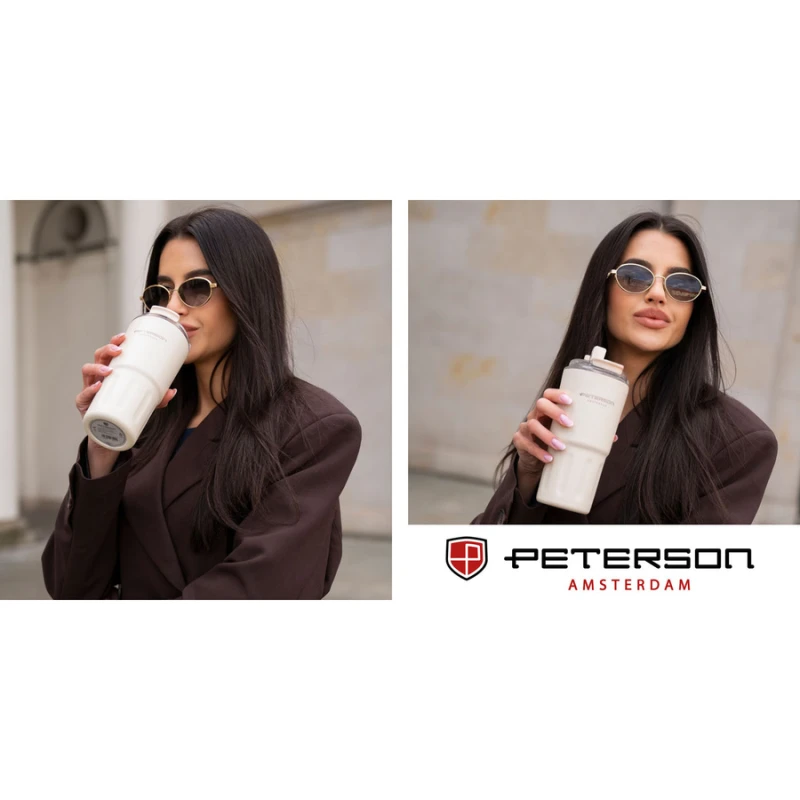 Kubek termiczny Peterson 600 ml beżowy - stal nierdzewna